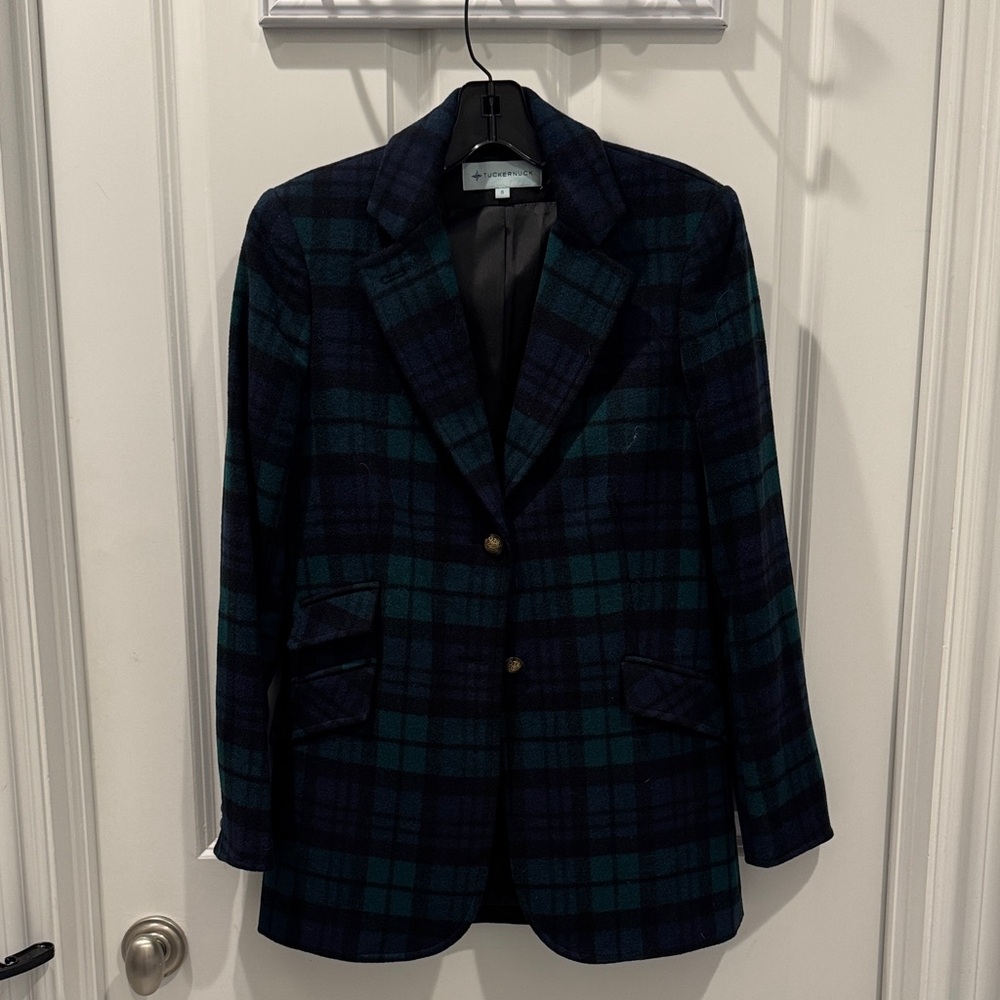 Tuckernuck Blue and Brown Plaid Blazer